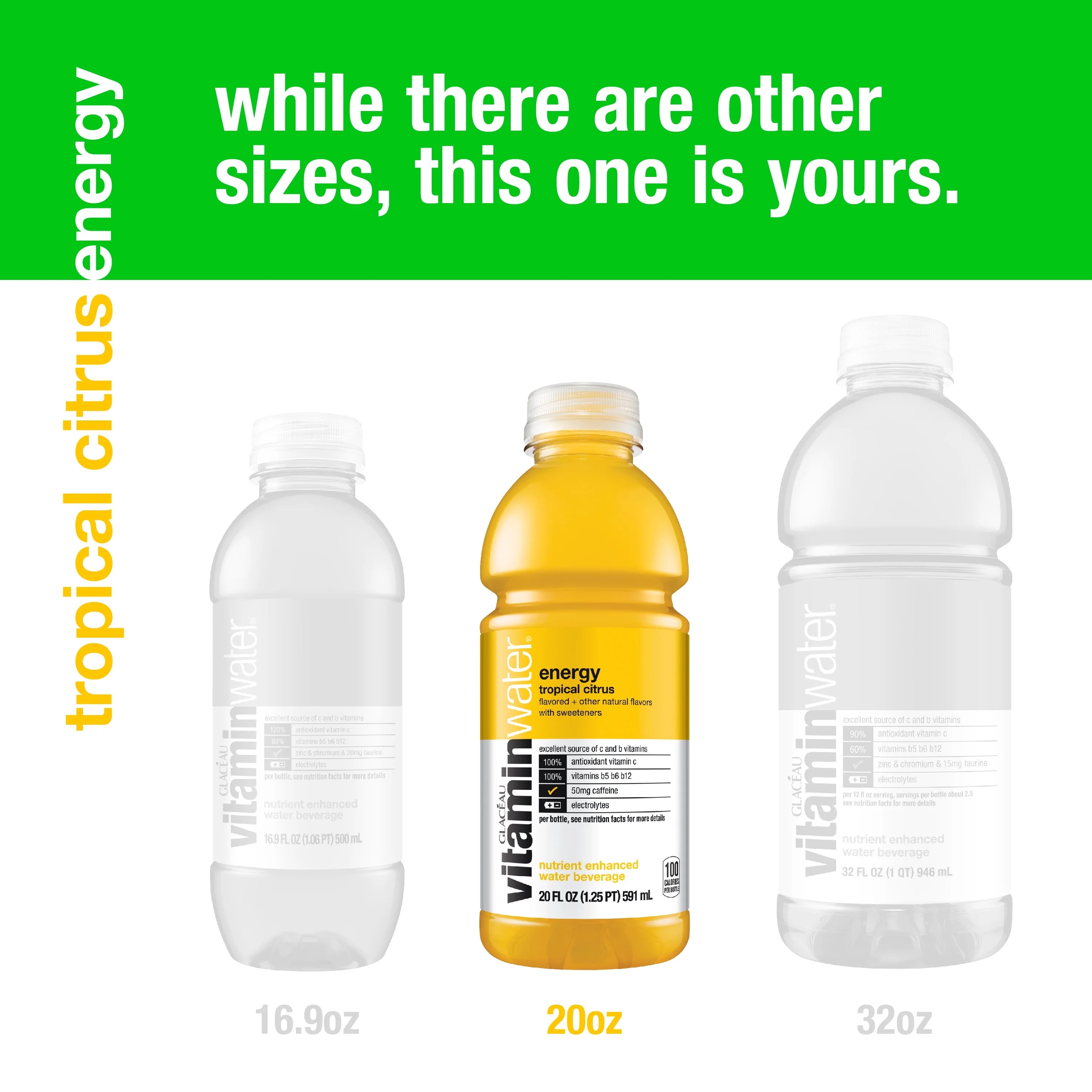 Tropical Citrus Vitaminwater, 20 Fl Oz, 12 Count Bottles L2189