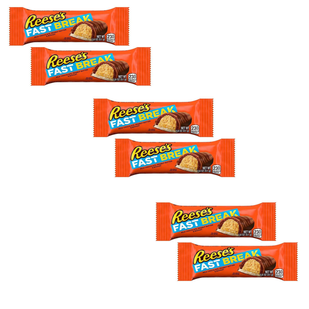 6 pack 1.8 oz Peanut Butter Nougat Candy Bars Y483862