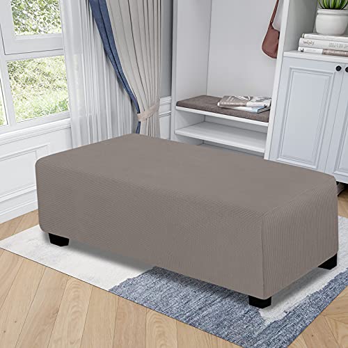 30x30x15inch Deep Teal Stretch Square Ottoman Cover with Elastic Bottom Y4653