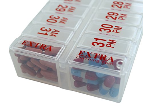 Large Pill Organizer Set, AM/PM Medication Organizer, 2 Organizers for 1 Month, BPA Free R47028