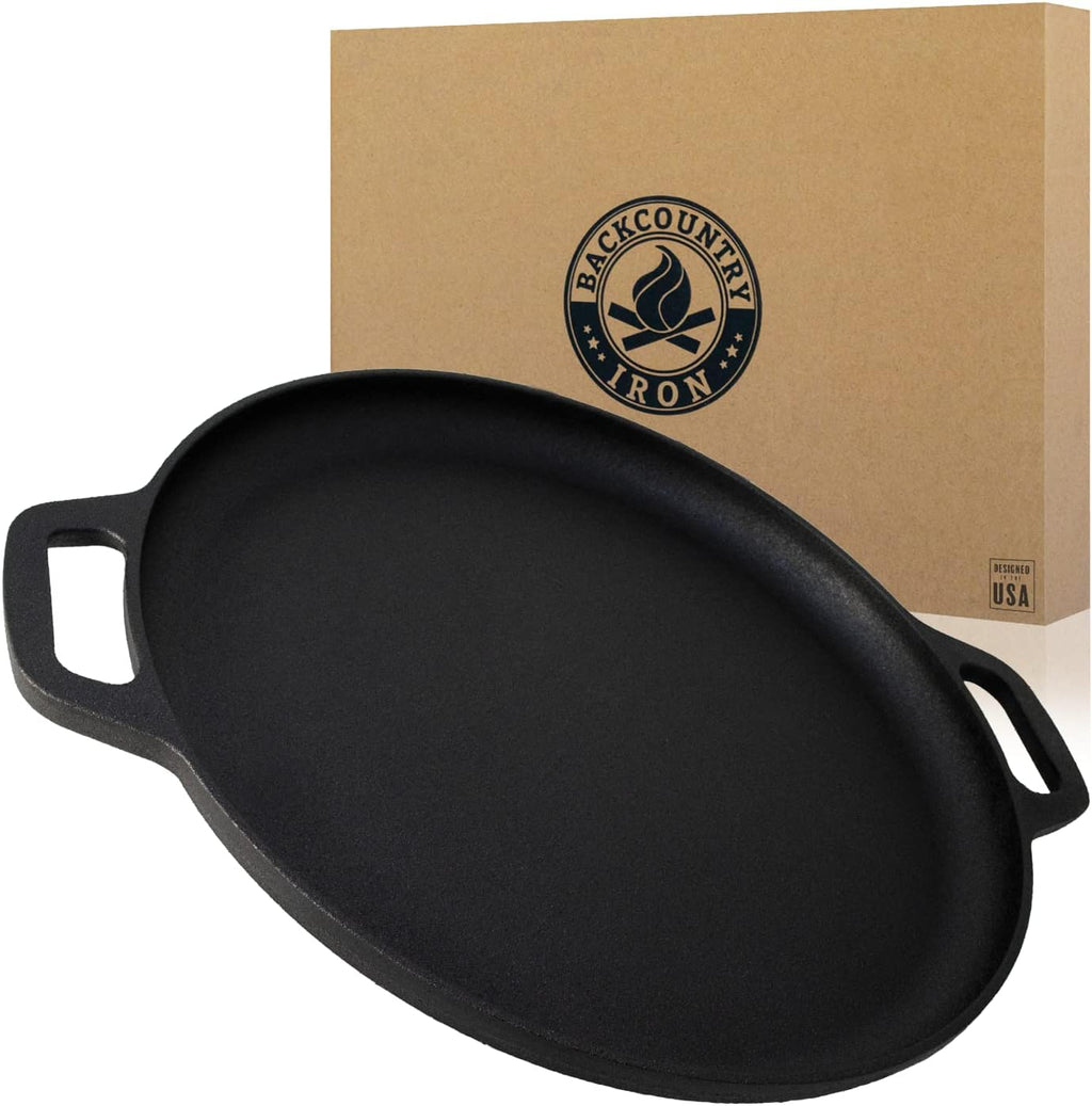 13.5 Inch Cast Iron Pizza Pan with Loop Handles U657789
