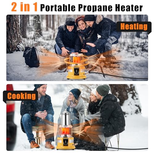 2 in 1 Propane Heater & Stove, 13000 BTU Portable Propane Heater with Handle J6513