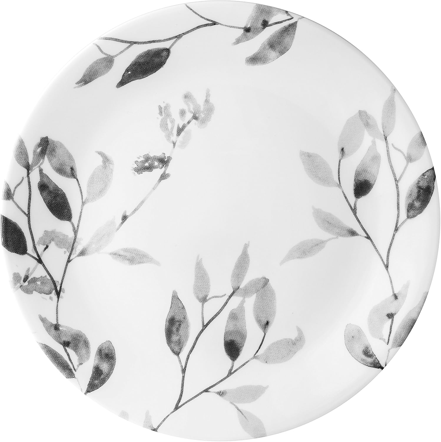 12-Piece Vitrelle Misty Leaves Chip and Break Resistant Dinner Set, Grey X54774
