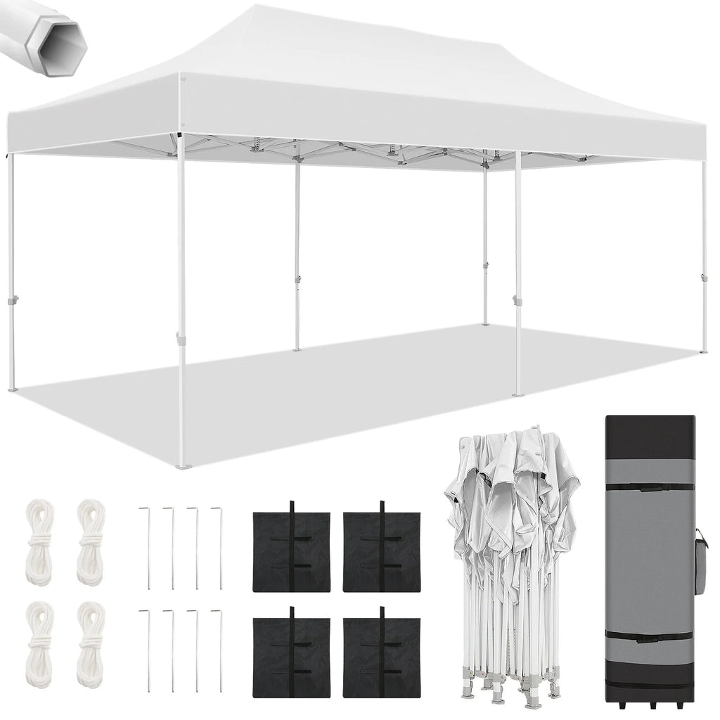 White 10'x20' Waterproof Pop Up Canopy Tent B1734