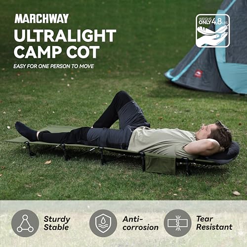 Ultralight Folding Camping Cot Bed (Grey) S23969