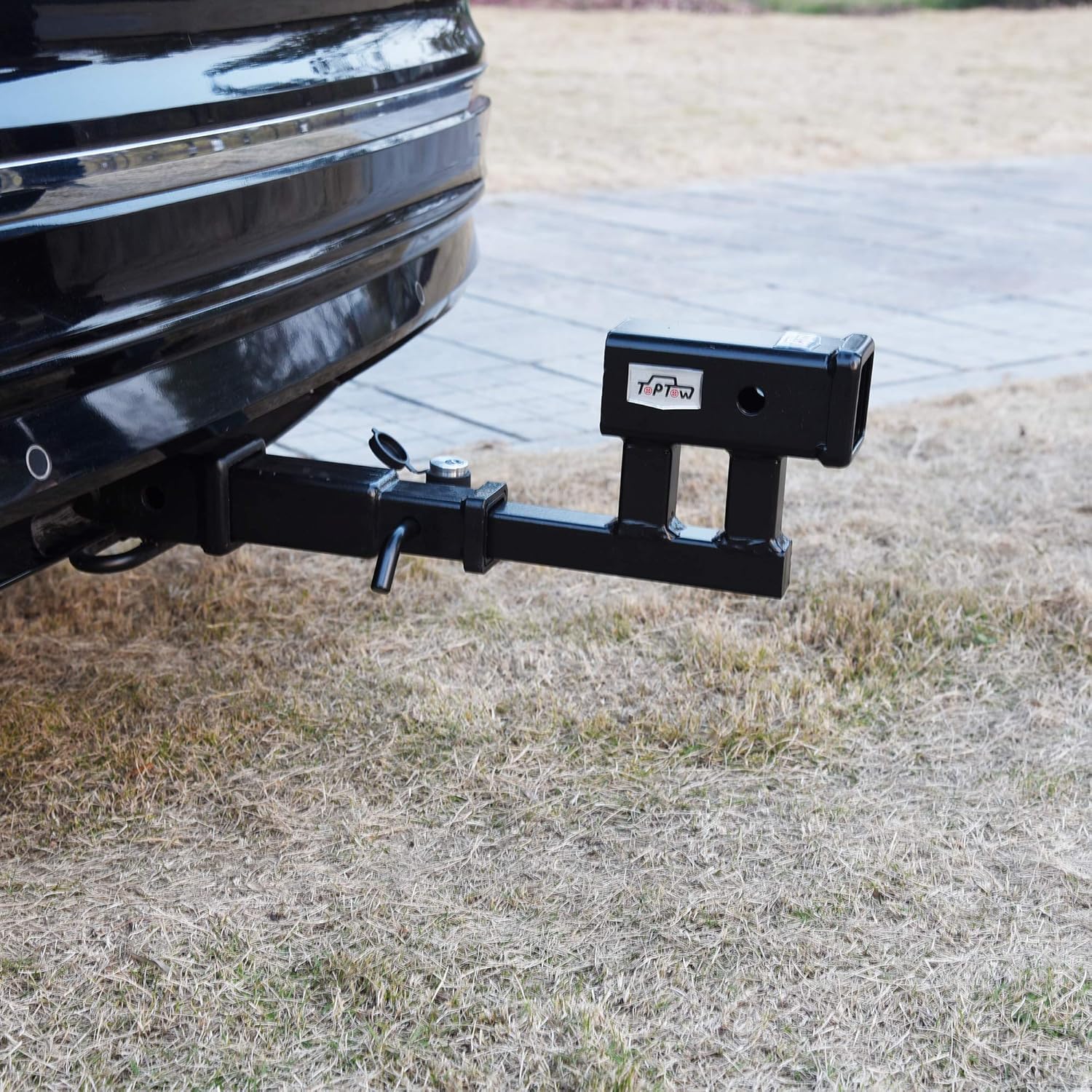 2" Receiver Trailer Hitch Extender Adapter, 4-1/4 inch Rise/Drop, 1-1/4 inch Solid Shank, 8-5/8" Extension Pack of 2 Z47860