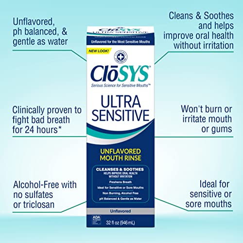 Unflavored Alcohol Free Dye Free pH Balanced Mouthwash, 32 Ounce R286736