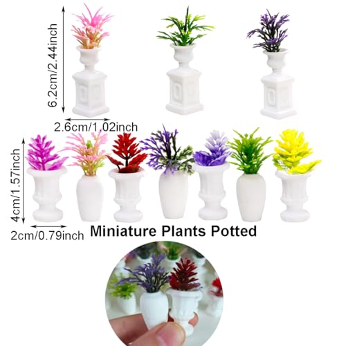 10PCS Mini Flowers Miniatures for Fairy Garden Figurines Accessories Tiny Potted Plants L644027