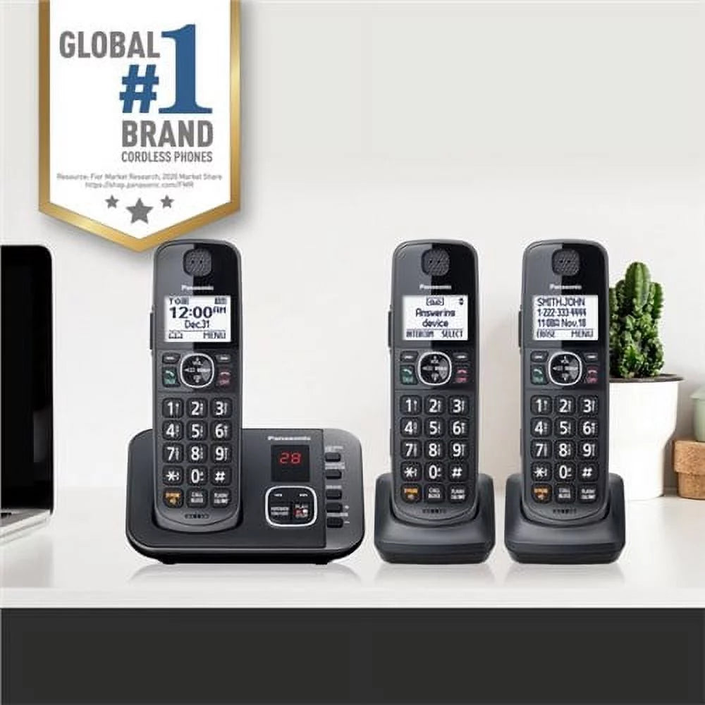 3 Handset Black Cordless Phone P32042