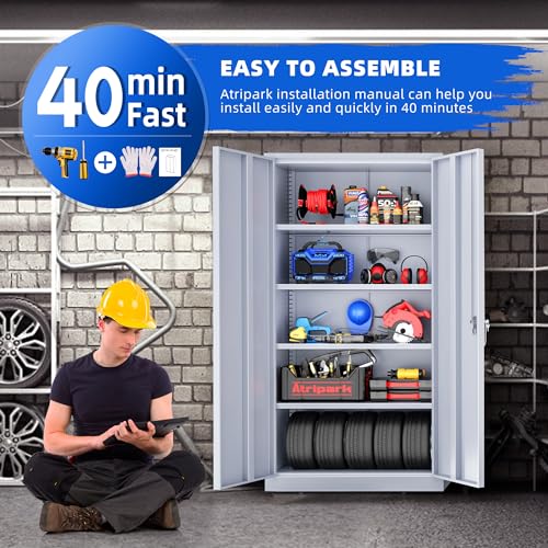 Black Steel Lockable Storage Cabinet O76382