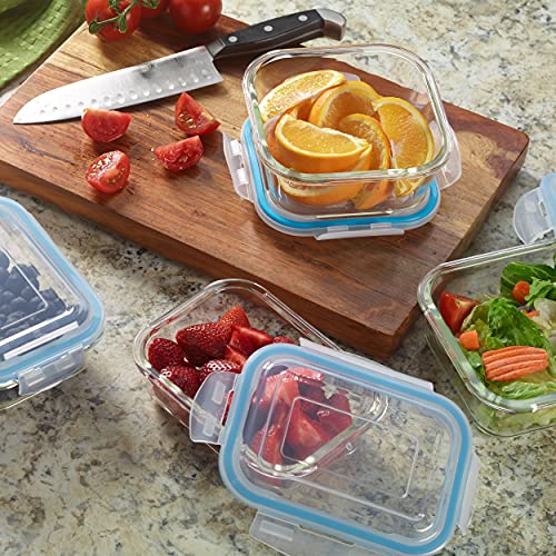 9 Pack Glass Food Storage Containers with Lids F52583