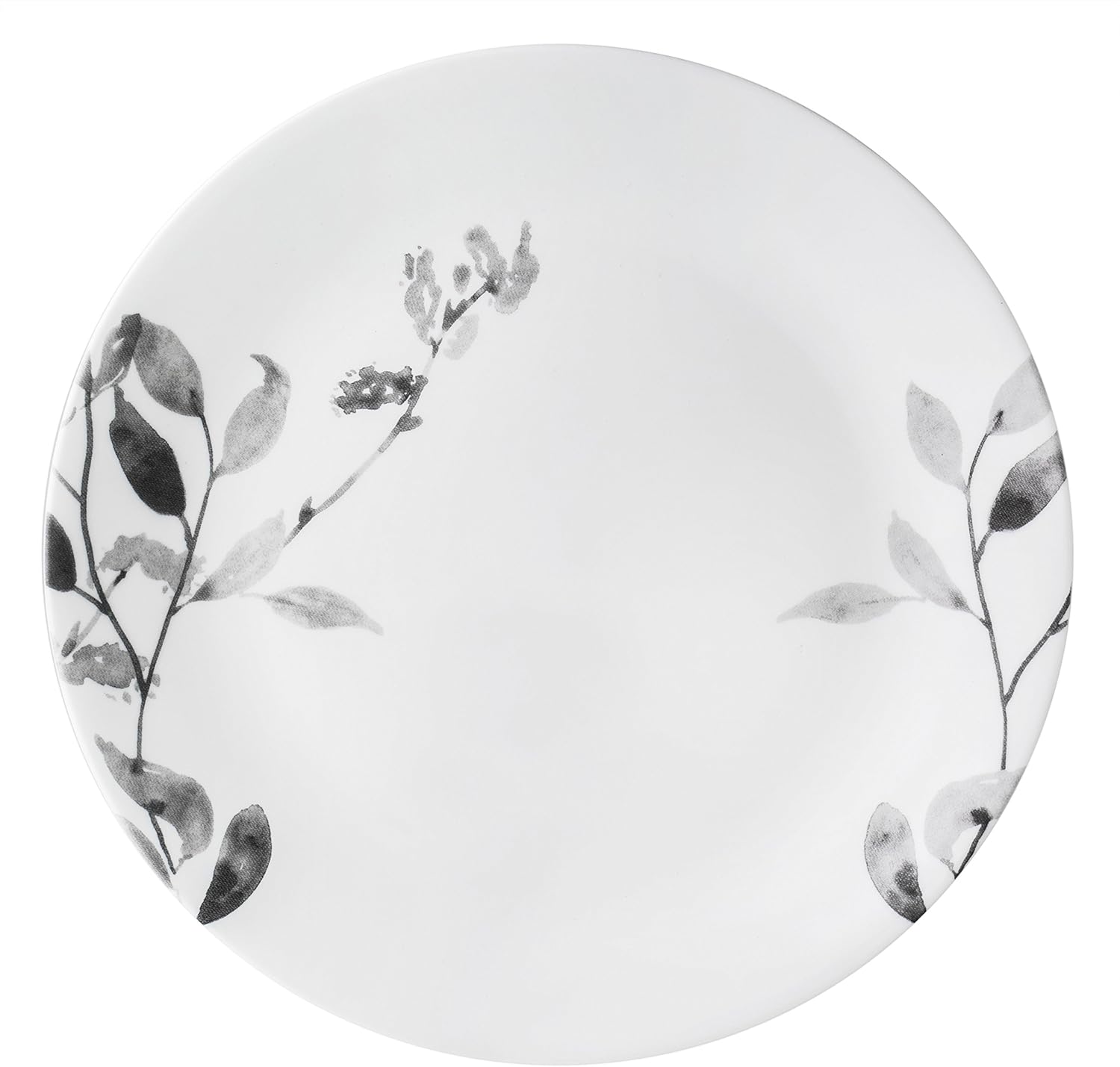 12-Piece Vitrelle Misty Leaves Chip and Break Resistant Dinner Set, Grey X54774