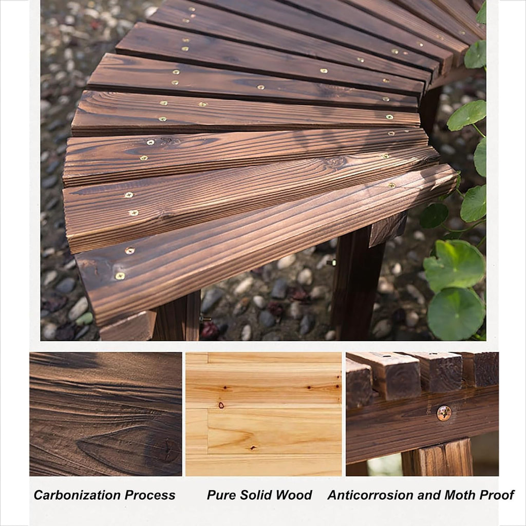 Wooden Outdoor Curved Bench D1803