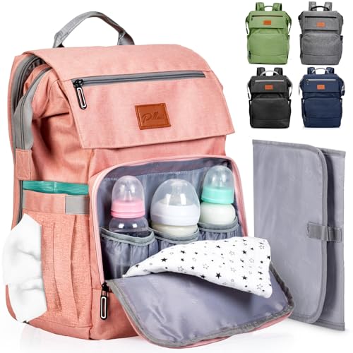 Gray Baby Diaper Bag Backpack with Changing Pad V977564