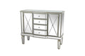 Silver Wood Mirrored Panel 4 Drawers 2 Shelves 2 Doors Buffet T48421