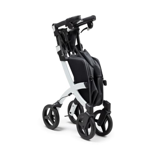 Upright Rollator Walker with seat, Lightweight Folding Walker with Large Shopping Bag R4744