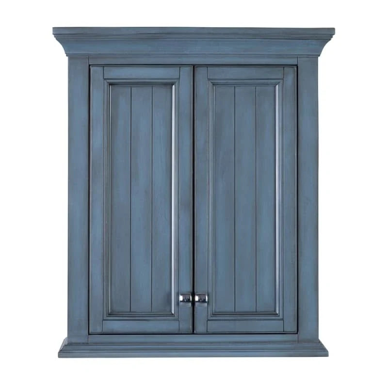 Harbor Blue 28 inch Wood Wall Mounted Bathroom Cabinet C5889