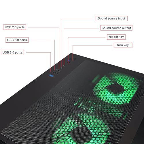 Intel Core i5 13400F RTX 5060 8G 32GB DDR4 RAM 1TB SSD ARGB Fan Gaming Desktop Computer H4807