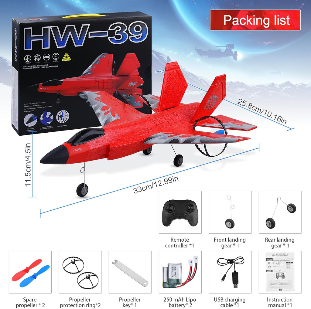 Red 2CH Remote Control Fighter Airplane O73670