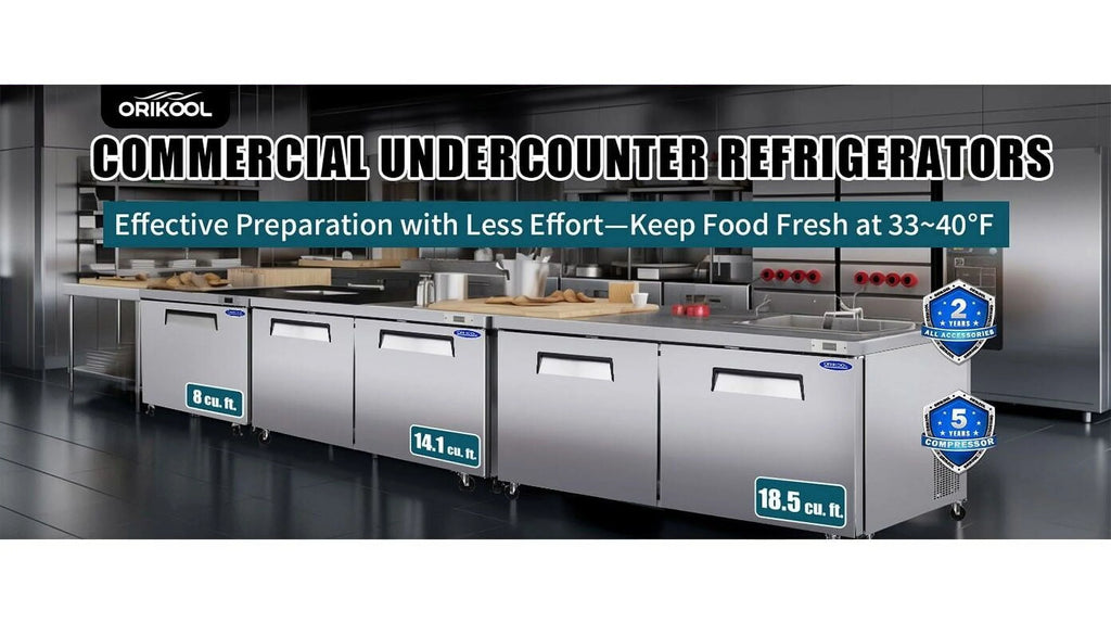 60" 2-Door Commercial Stainless Steel Undercounter Work Top Refrigerator 18Cu.Ft I847899