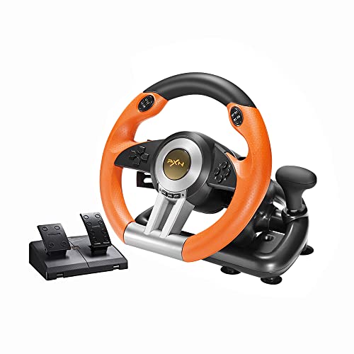 Orange Racing Wheel with Pedals T325656