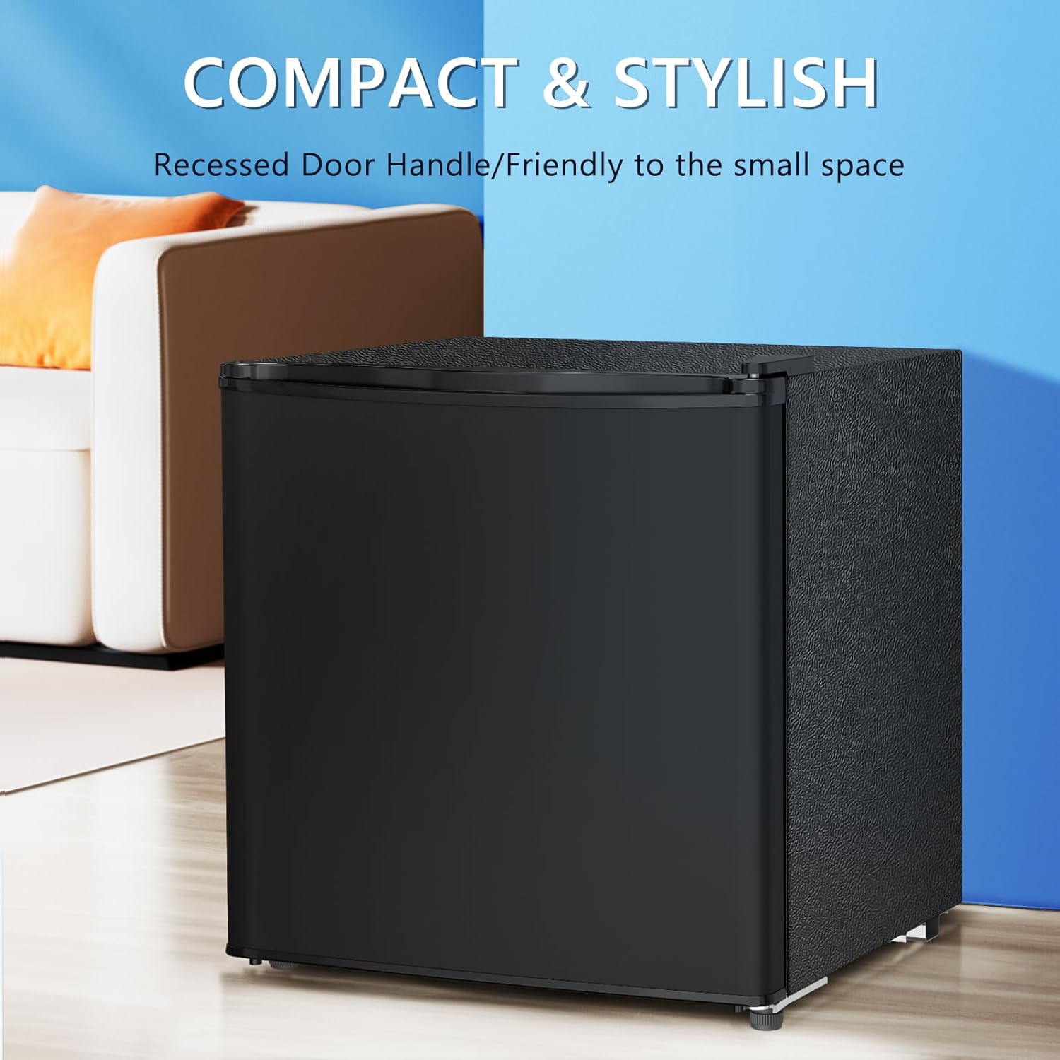 Black 1.4 Cu. Ft Compact Mini Fridge with Freezer H9471