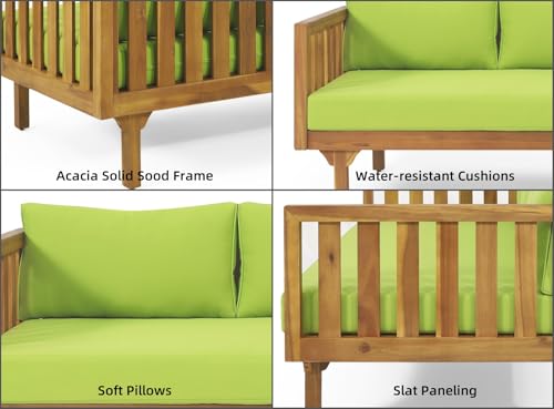 Grey Acacia Wood 3 Seater Daybed with Cushions Q92549