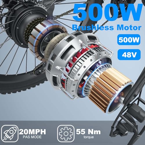 26" Electric Mountain Bike with 48V 10.4Ah Battery B344
