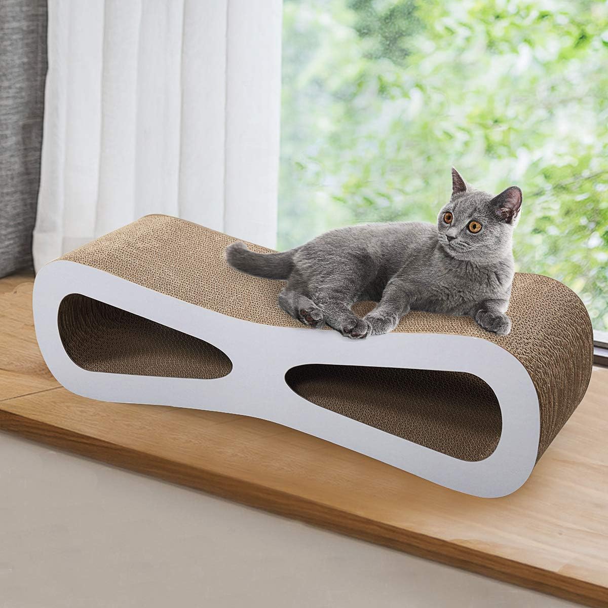 Grey Cardboard Cat Scratcher Lounge O778866