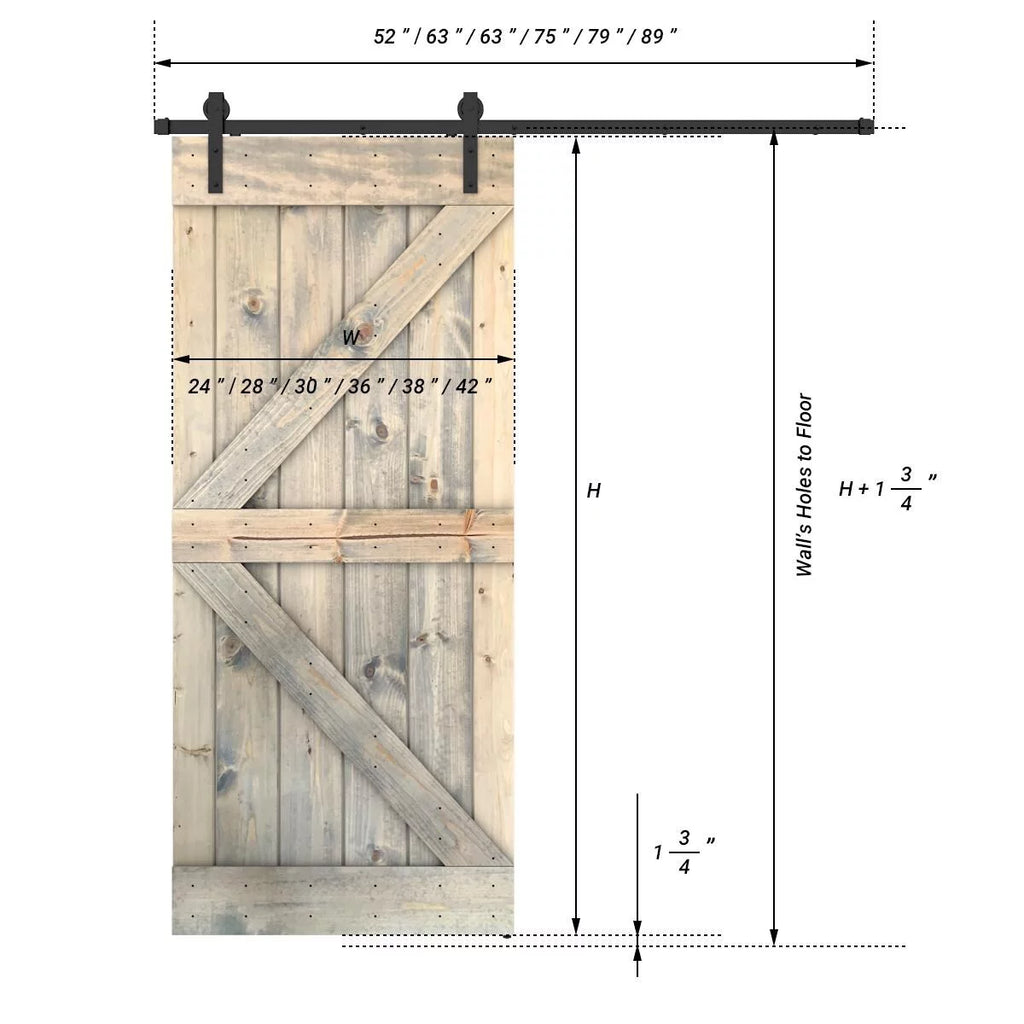 Grey Cashmere 36X84 Barn Door L37637