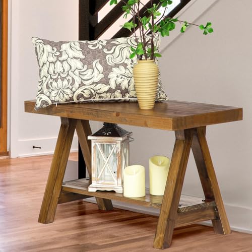 Solid Wood Farmhouse Storage Bench G5508