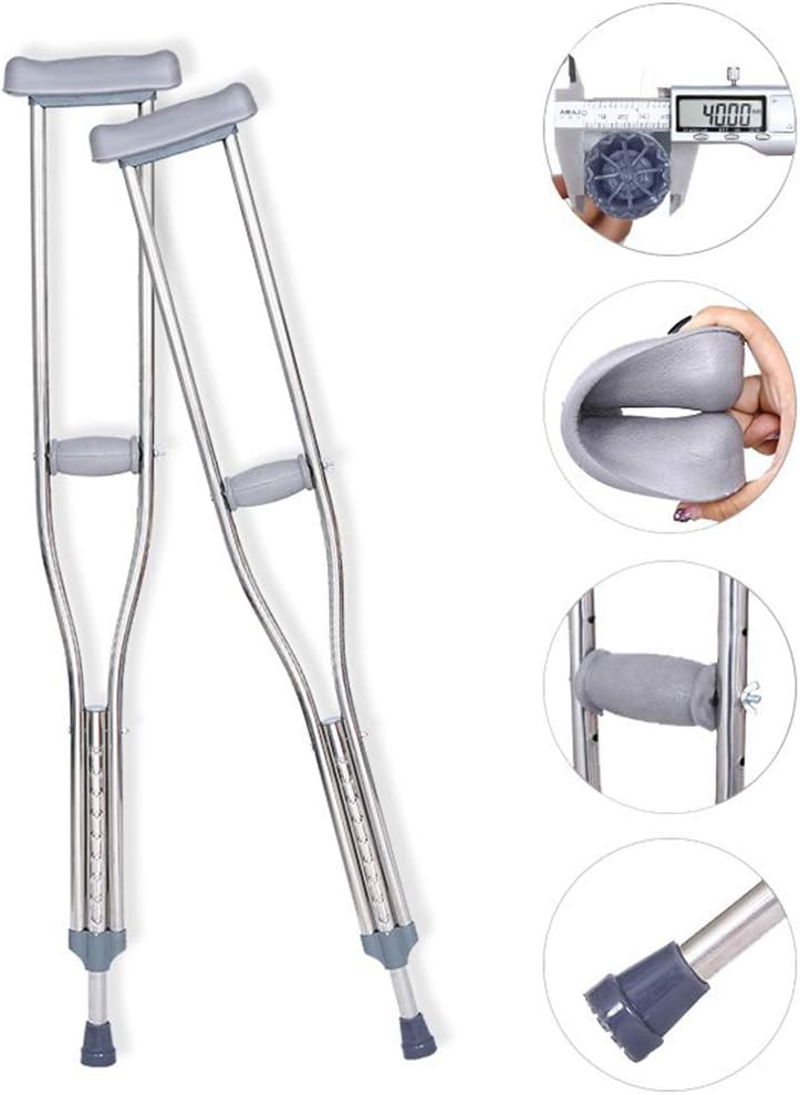 Lightweight Stainless Steel Height Adjustable Underarm Crutches O612
