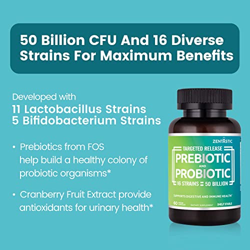 60 Delayed Release Veggie Capsules Probiotics & Prebiotics Supplement J162596