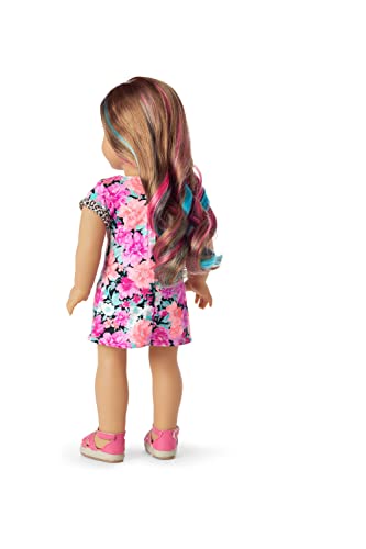 18-inch Doll with Gray Eyes, Caramel Hair, Dress U45191