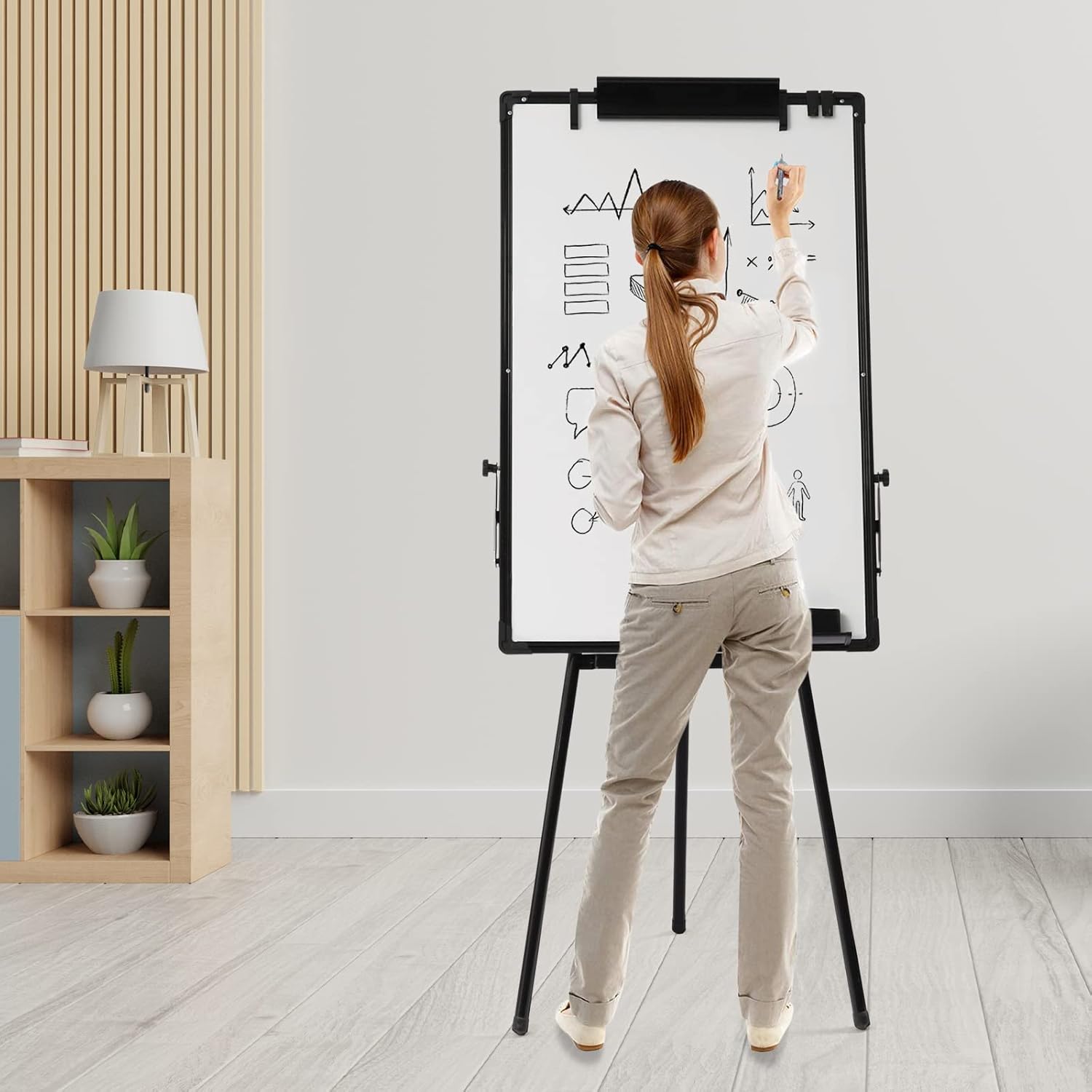 Height Adjustable Tripod Whiteboard, 36×24 inch E806296