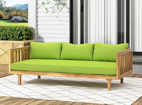 Grey Acacia Wood 3 Seater Daybed with Cushions Q92549