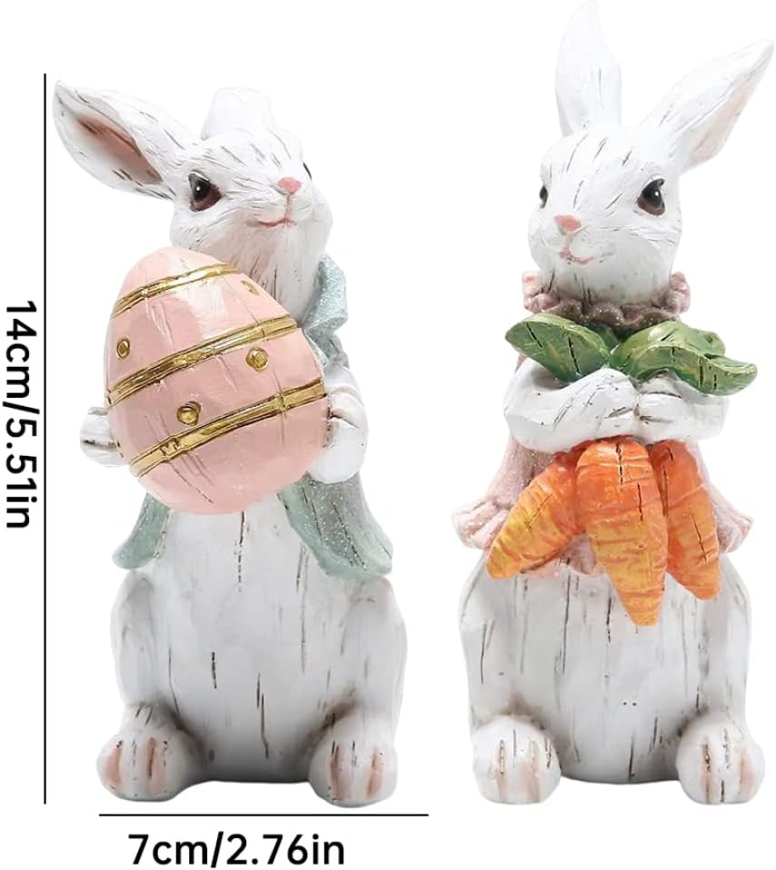 Easter Resin Rabbit Statue Bunny Figurine D40920