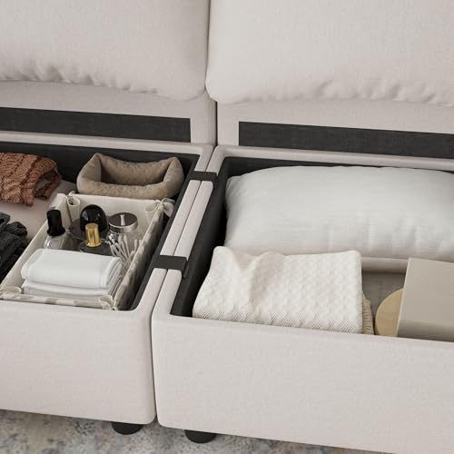 Light Grey 8 Seat U Shaped Sectional Sofa with Storage E937654