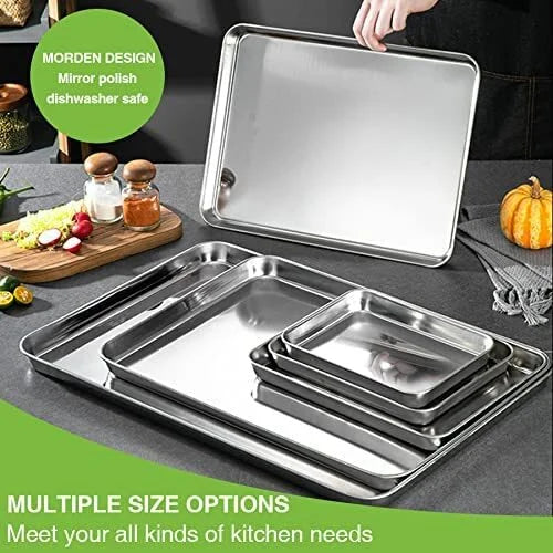 Set of 2 Stainless Steel Baking Sheets F608921