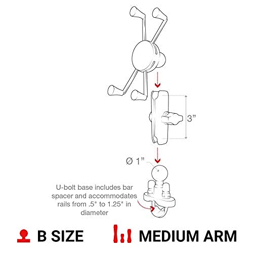 Medium Arm Phone Mount with Handlebar U-Bolt Base V67308