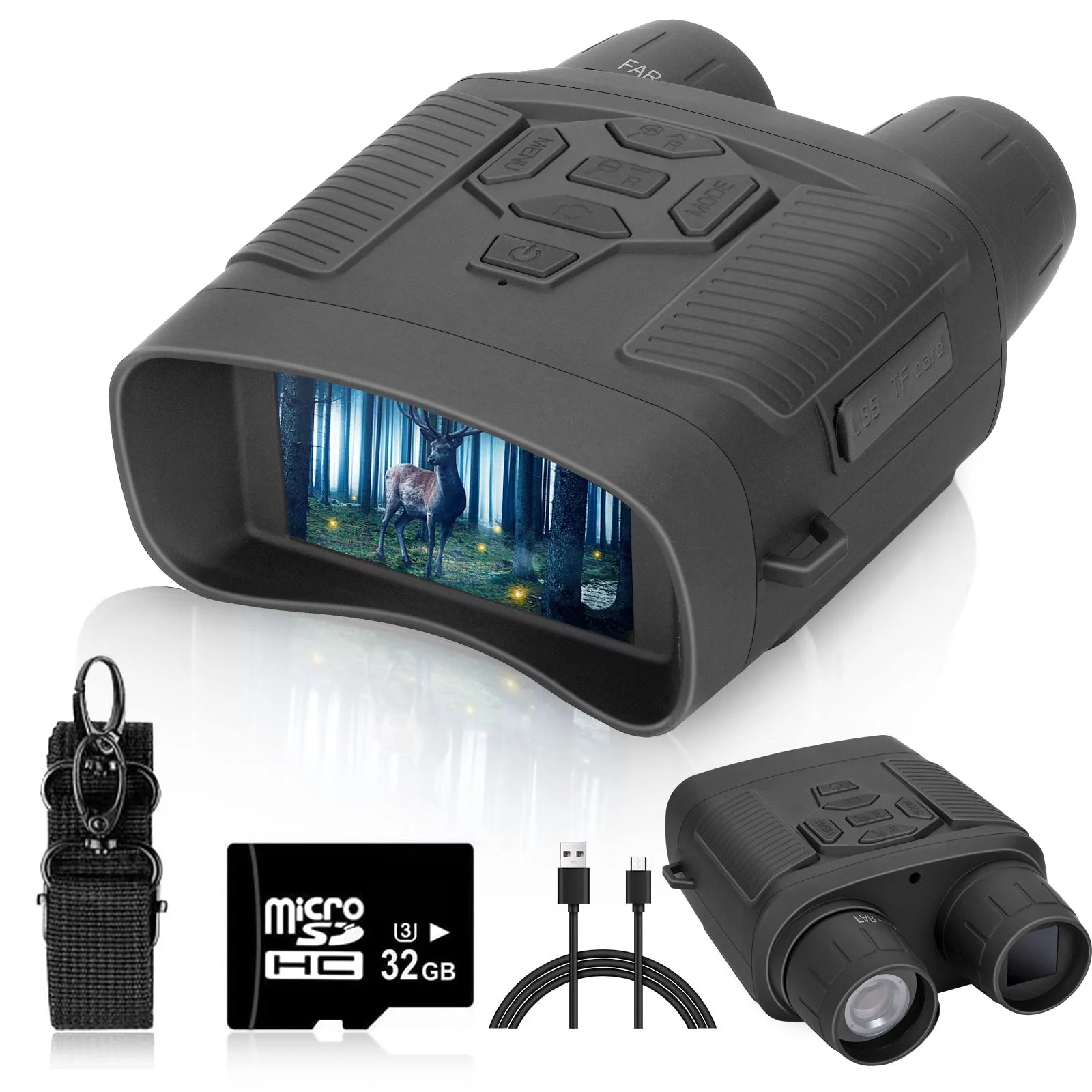Night Vision Binoculars with 32GB SD Card 36MP 4K 5x Zoom A40557