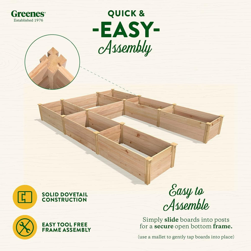Cedar Raised Garden Bed, 8' x 12' x 16.5" U-Shaped Bed Q672