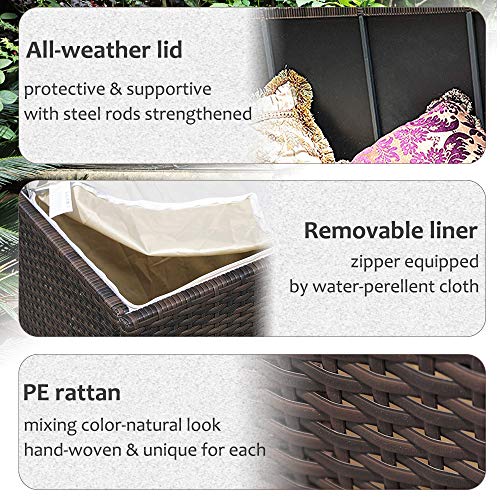 Brown Wicker 88 Gallon Storage Box B451