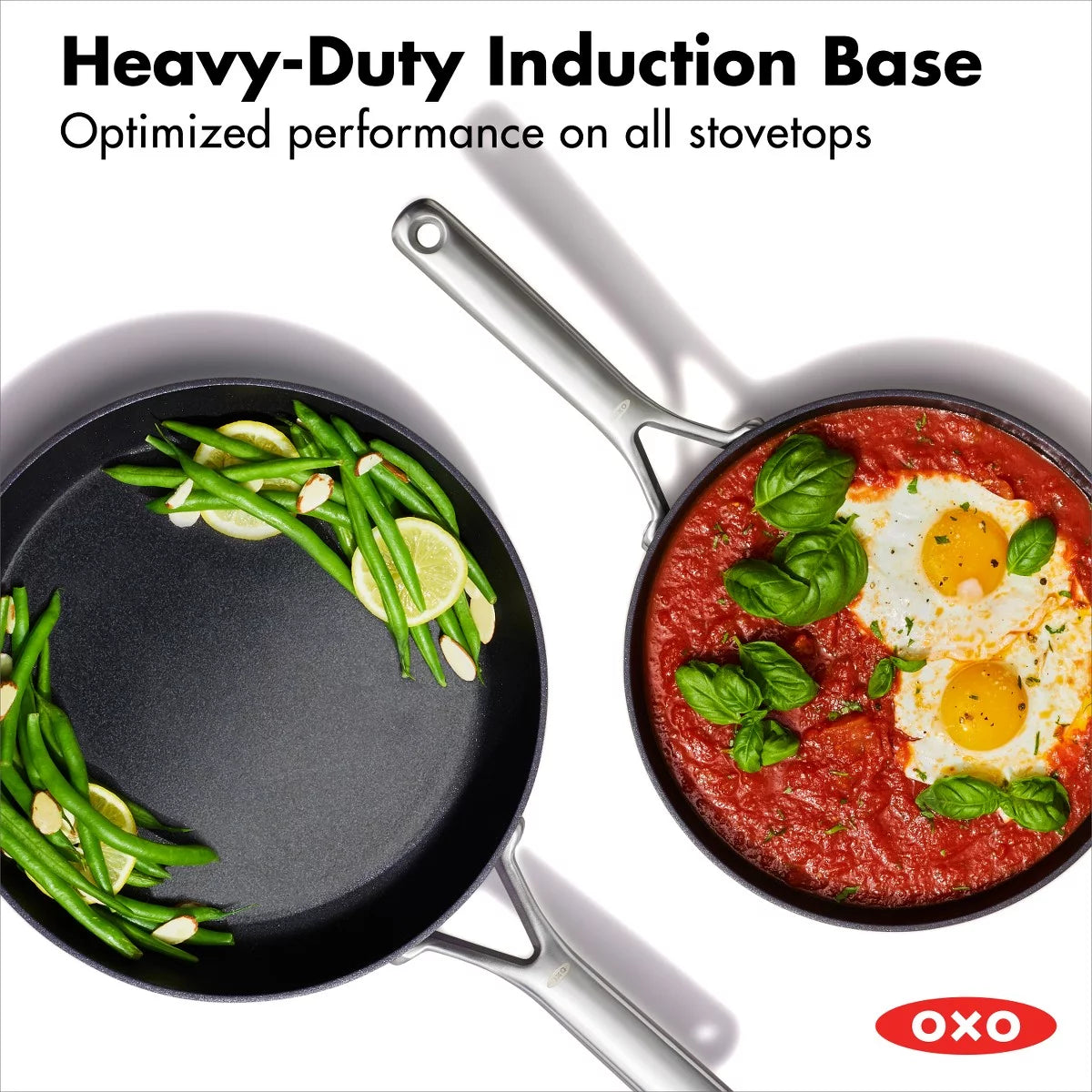 8" and 10" Hard Anodized Nonstick Frying Pan Skillet Set Black F3957