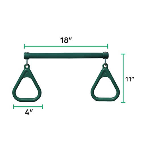 18" Trapeze Swing Bar & 48" Heavy Duty Chain with Locking Carabiners Outdoor Play Equipment (Blue) B82694