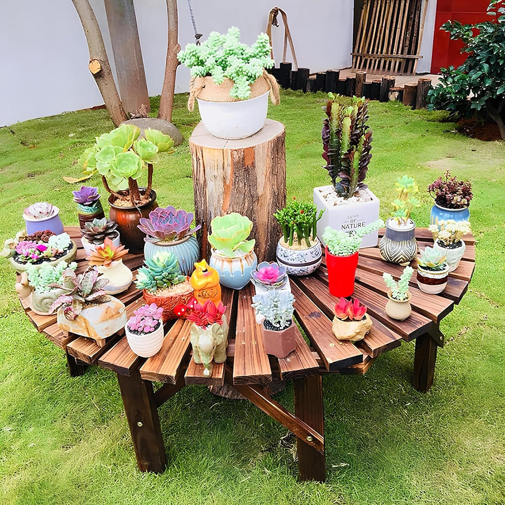 Wooden Outdoor Curved Bench D1803