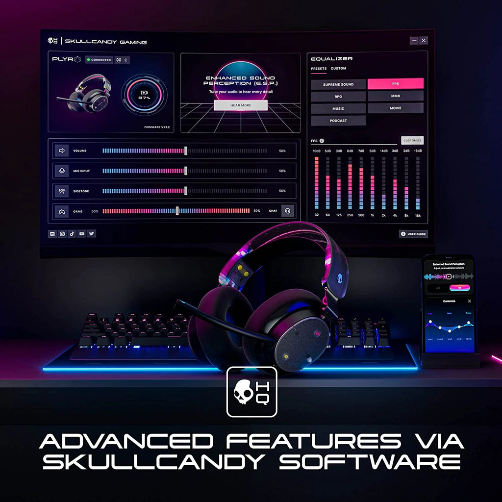 Black over-ear gaming headset V41620