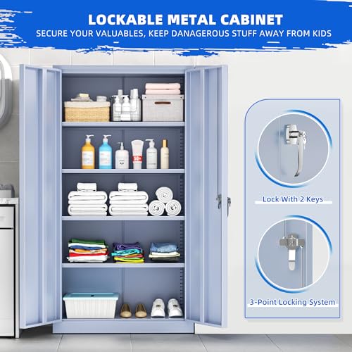 Black Steel Lockable Storage Cabinet O76382