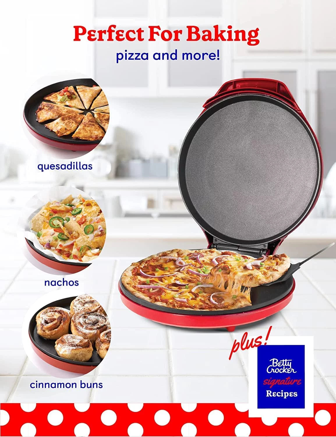 Countertop Pizza Maker with Pizza Cutter and 14" Round Parchment Paper (100 Sheets) K287760