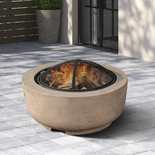 Brown Concrete Round Outdoor Fire Pit N24510